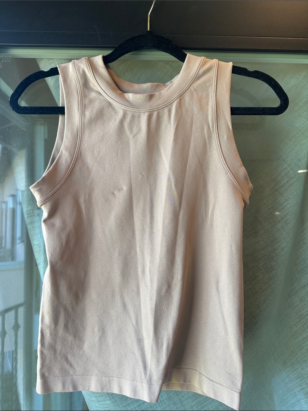 Women’s Sleeveless High-Neck Tank Top — Light Pink